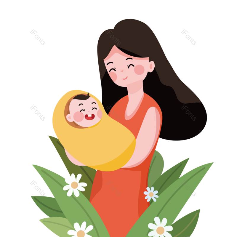 母亲节图片,花朵元素,妈妈PNG,宝宝免抠素材